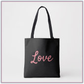 Modern Simple Pink and Black Love Tas