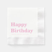 Modern Simple Pink Birthday Servet (Voorkant)