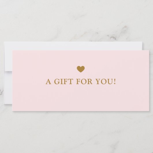 Modern Simple Pink Business Logo Gift Certificate (Achterkant)