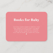 Modern Simple Pink Girl Boeken voor Baby Informatiekaartje (Voorkant)