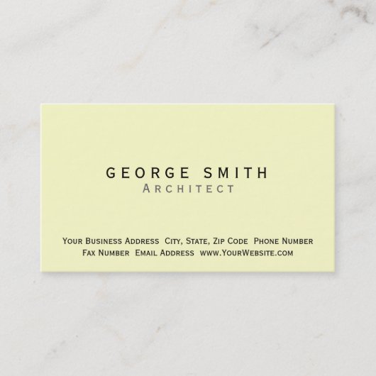 Modern Simple Plain Architect Visitekaartje (Voorkant)