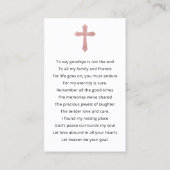 Modern Simple Prayer Photo Sympathy Cards Visitekaartje (Achterkant)
