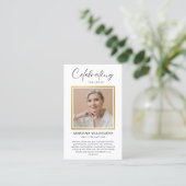 Modern Simple Prayer Photo Sympathy Cards Visitekaartje (Staand voorkant)