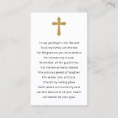Modern Simple Prayer Photo Sympathy Cards Visitekaartje (Achterkant)