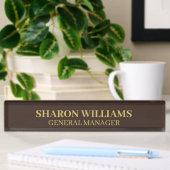 Modern Simple Professional Brown Gold Office Title Naambordje