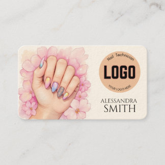 Modern Simple Professional Business Nail Tech Card Contactkaartje