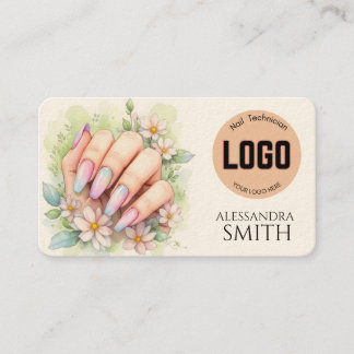 Modern Simple Professional Business Nail Tech Card Contactkaartje