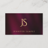 Modern Simple Professional Elegant Gold Monogram Visitekaartje (Voorkant)