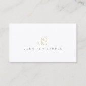 Modern Simple Professional Elegant Gold Monogram Visitekaartje (Voorkant)