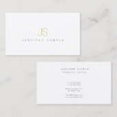 Modern Simple Professional Elegant Gold Monogram Visitekaartje (Voorkant / Achterkant)