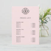 Modern Simple Professional Logo Menu Price List (Staand voorkant)