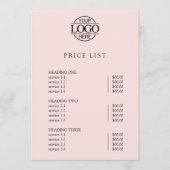 Modern Simple Professional Logo Menu Price List (Voorkant)
