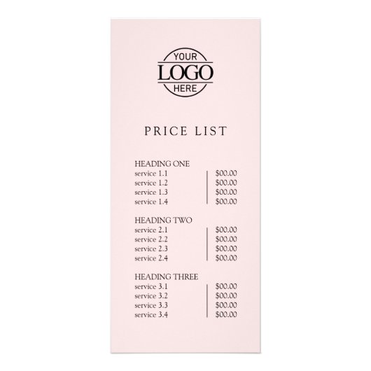 Modern Simple Professional Logo Menu Price List (Voorkant)