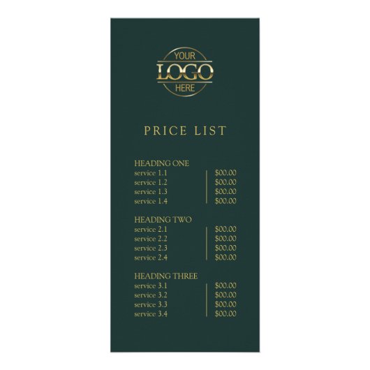 Modern Simple Professional Logo Menu Price List (Voorkant)
