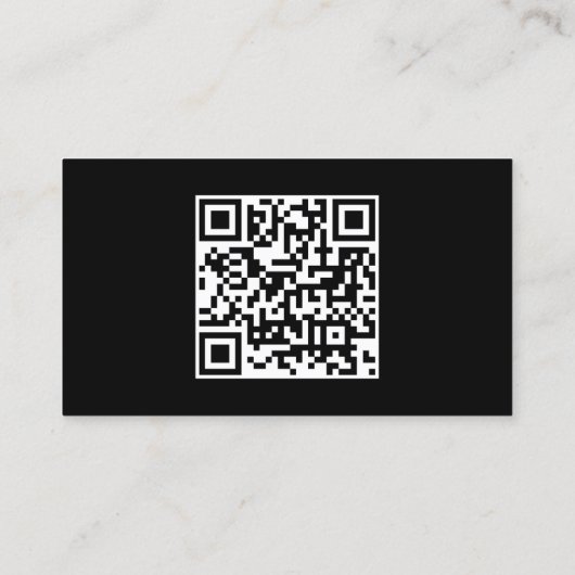 Modern Simple Professional QR Code Black And White Visitekaartje (Achterkant)