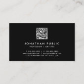 Modern Simple Professional QR Code Black And White Visitekaartje (Voorkant)