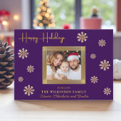 modern simple purple Holiday Photo Card Feestdagenkaart