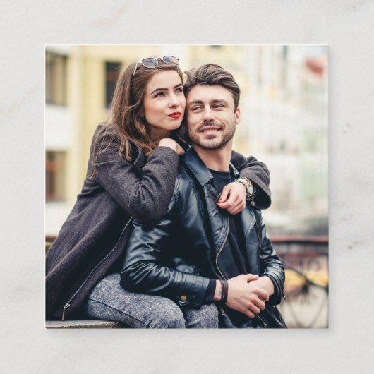 Modern Simple QR Photo Weduwing Black RSVP Informatiekaartje (Achterkant)