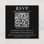 Modern Simple QR Photo Weduwing Black RSVP Informatiekaartje (Voorkant)