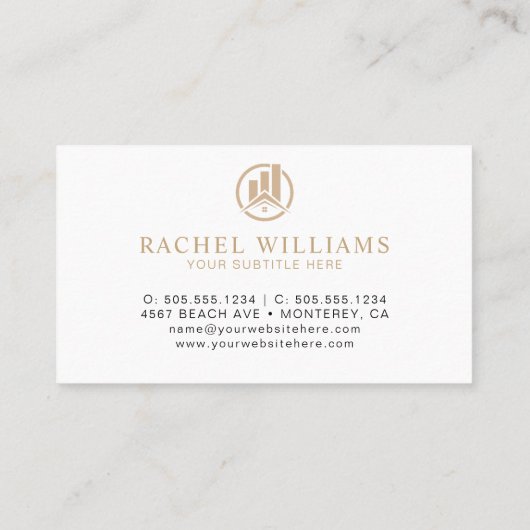Modern simple Real Estate Promotional Realtor Logo Visitekaartje (Achterkant)