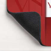 Modern Simple Red Monogram Name - Mousepad Muismat (Hoek)