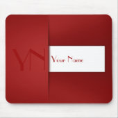 Modern Simple Red Monogram Name - Mousepad Muismat (Voorkant)