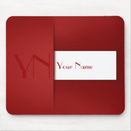 Modern Simple Red Monogram Name - Mousepad Muismat