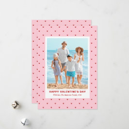 Modern Simple Red Pink Hearts Photo Valentines Day Feestdagenkaart