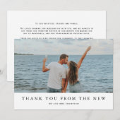 Modern Simple Romantic Photo Wedding Bedankkaart (Voorkant / Achterkant)