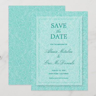 Modern Simple Roos Floral Wedding Save The Date