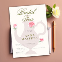 Modern Simple Rozen Floral Boho Bridal Tea Party