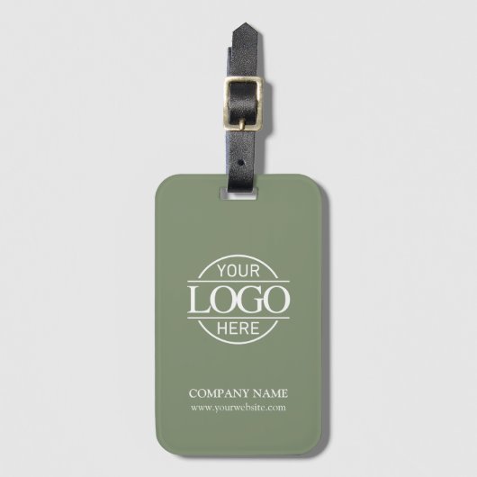 Modern Simple Sage Green Business Logo Employee Bagagelabel (Voorkant (verticaal))