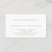Modern Simple Sage Green Custom Business Afsprakenkaartje (Achterkant)