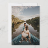 Modern Simple Sage Green Monogram Photo Weddenscha Kaart (Achterkant)