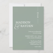 Modern Simple Sage Green Monogram Photo Weddenscha