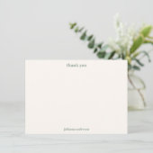 Modern Simple Sage Green Stripes Personalized Name Bedankkaart (Staand voorkant)