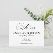 Modern Simple Save the date card with Back photo (Staand voorkant)