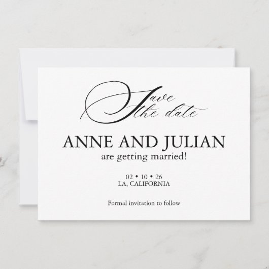 Modern Simple Save the date card with Back photo (Voorkant)