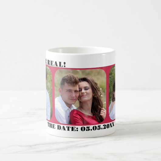 Modern Simple Save The Date Photo Mug Koffiemok (Center)
