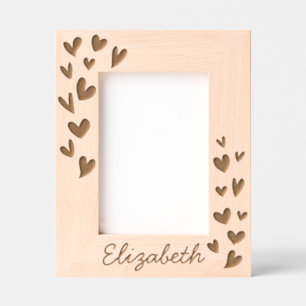 Modern Simple Schattige Hearts Naam toevoegen Baby Gegraveerde Lijstjes