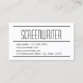 Modern Simple Screenwriter Visitekaartje (Voorkant)