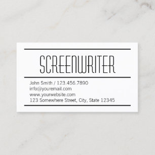 Modern Simple Screenwriter Visitekaartje