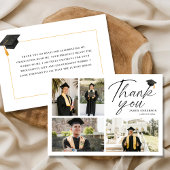 Modern Simple Script 4 Photo collage Graduation Bedankkaart