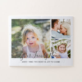 Modern Simple Script Family Photo Collage Legpuzzel