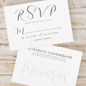 Modern Simple Script Memories Memorial Reply RSVP Kaartje