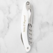 Modern Simple Script Name White Waiter Kurkentrekk Kurkentrekker (Achterkant)