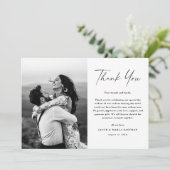 Modern Simple Script Photo Wedding Bedankkaart (Staand voorkant)