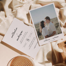 Modern Simple Script Photo Wedding Kaart