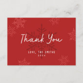 Modern Simple Script Snowflake Christmas Thank You Bedankkaart (Voorkant)