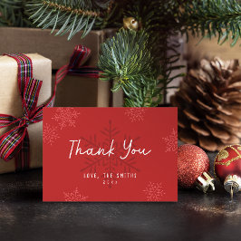 Modern Simple Script Snowflake Christmas Thank You Bedankkaart